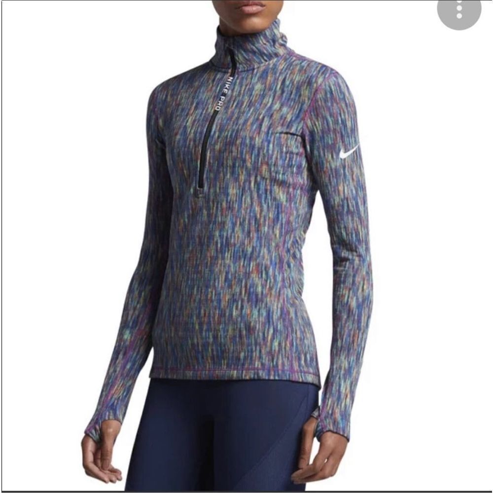 Nike Pro Hyperwarm Multi Color 1/4 Zip Running Jacket sz Small